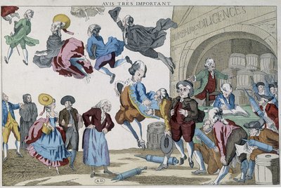 Caricatura sulle Diligenze Aeree da French School
