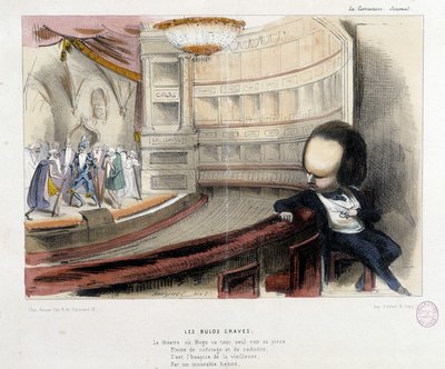 Caricatura su Victor Hugo e il teatro da French School