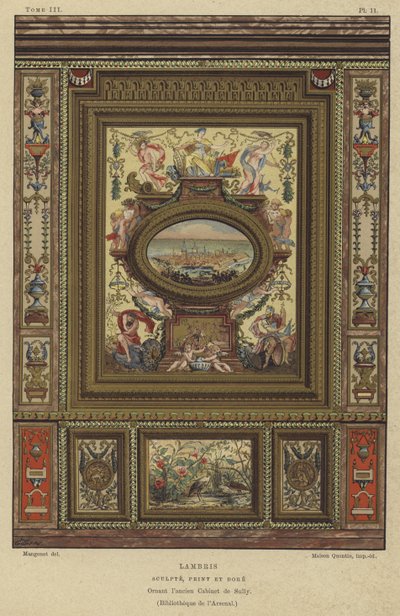 Pannelli intagliati, dipinti e dorati da French School