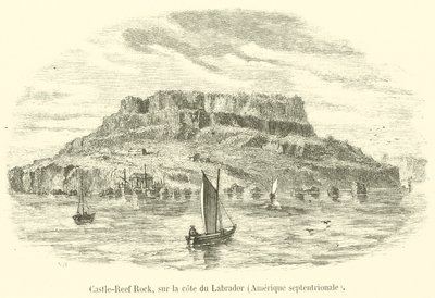 Castle-Reef Rock, sulla costa del Labrador, America settentrionale (incisione) da French School