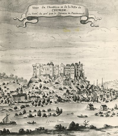 Castello e città di Chinon da French School