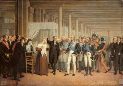 Operazione di cataratta eseguita da Guillaume Dupuytren (1777-1835) alla presenza del re Carlo X (1757-1836) all