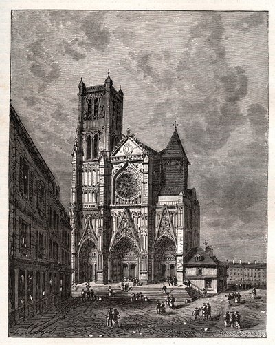Cattedrale di Saint-Etienne de Meaux - Seine-et-Marne - incisione in 