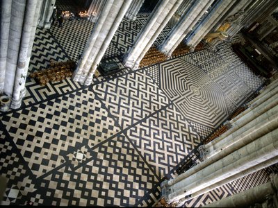 Cattedrale di Amiens: labirinto sul pavimento (Somme 80) da French School