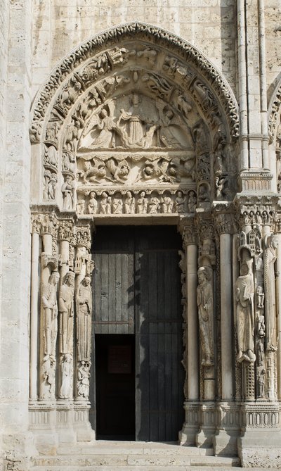 Cattedrale di Chartres, baia a sinistra del portale reale facciata ovest detta l