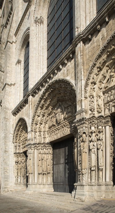 Cattedrale di Chartres, portale reale facciata ovest da French School