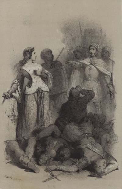 Caterina Sforza, Prigioniera di Cesare Borgia (incisione) da French School