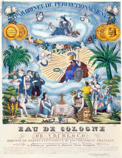 Certificato per un Eau de Cologne prodotto da J.F. Vourloud, c.1825 da French School