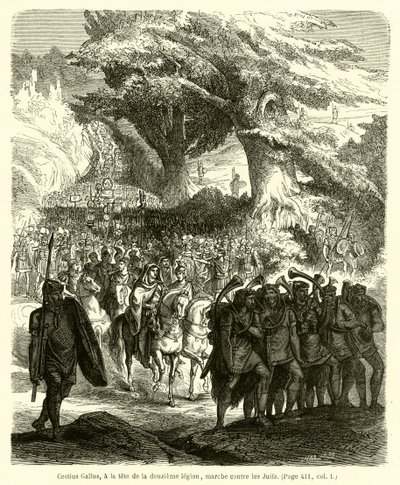 Cestio Gallo, alla testa della dodicesima legione, marcia contro i Giudei da French School