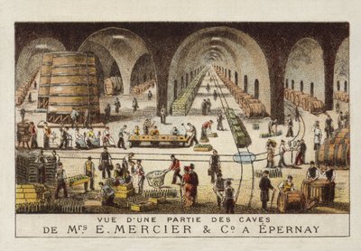Cantine di Champagne di E Mercier & Co, Epernay, Francia da French School