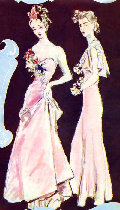 Abiti da sera Chanel, da "Marie Claire", 23 settembre 1938 (stampa) da French School