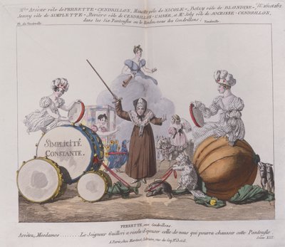 Personaggi di una farsa Le Sei Pantofole o Appuntamento di Cenerentole da French School