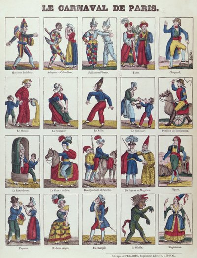 Personaggi del Carnevale di Parigi, c.1840 da French School