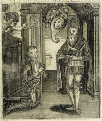 Carlo Magno e il conte di Tolosa Torsin (o Chorson) - in "Histoire des Comtes de Toulouse" di Guillaume de Catel, Tolosa da French School