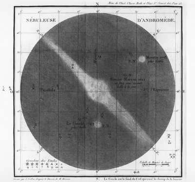 Osservazioni di Charles-Joseph Messier (1730-1817) di una nebulosa della cintura di Andromeda 1807 da French School