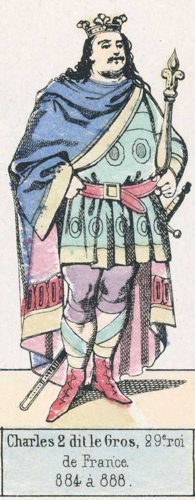 Carlo II detto il Grosso, 29º re di Francia, 884 a 888 da French School