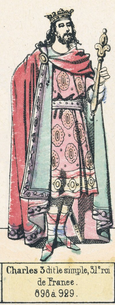 Carlo III detto il Semplice, 31º re di Francia, 898 a 929 da French School