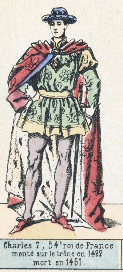 Carlo VII, 54º re di Francia, salito al trono nel 1422, morto nel 1461 da French School