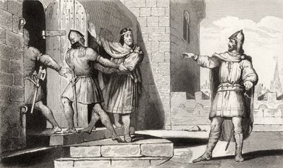 Carlo III (879-929) il Semplice catturato da uno dei suoi soldati, da 