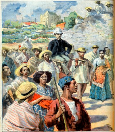 Charles Le Myre de Vilers (1833-1918) in Madagascar (tentativo di riconciliazione tra il governo di Tananarive e la Francia) illustrazione da 