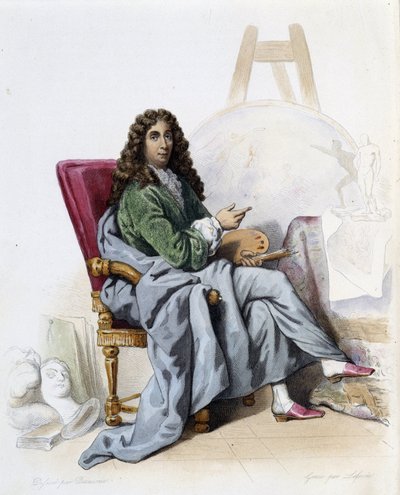 Charles Lebrun (Le Brun) (1619-1690) pittore e decoratore francese - in "Le Plutarque francais", di Mennechet, Parigi da French School