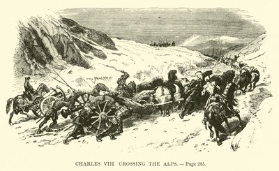 Carlo VIII attraversa le Alpi da French School