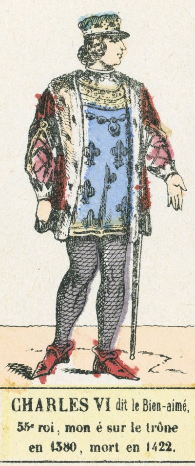 Carlo VI detto il Beneamato, 53º re, salito al trono nel 1380, morto nel 1422 da French School