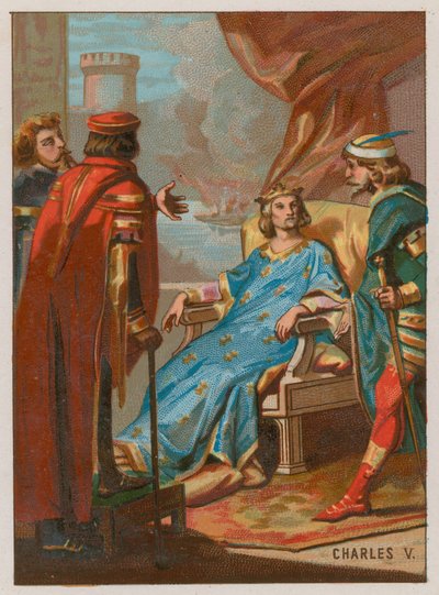 Carlo V alla battaglia di Poitiers da French School