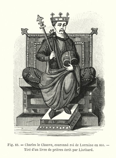 Carlo il Calvo, incoronato re di Lorena nell