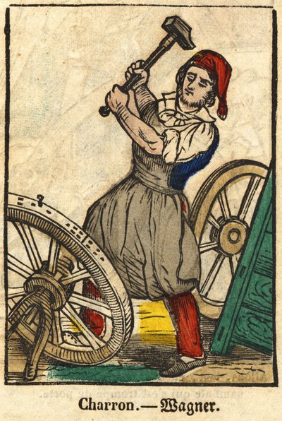 Carraio (che fabbrica carri); Serie sui mestieri, immagine di Epinal del XIX secolo da French School