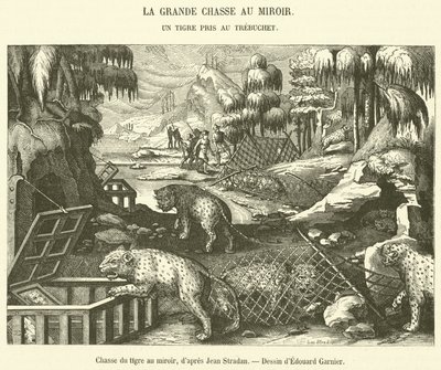 Caccia alla tigre con lo specchio da French School