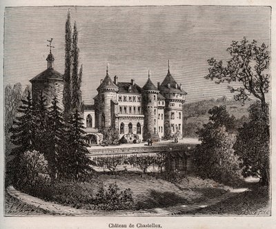 Castello di Chastellux - Chastellux sur Cure, Borgogna - incisione in 