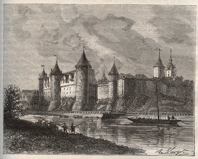 Chateau de Josselin - Morbihan in Bretagna - incisione in 