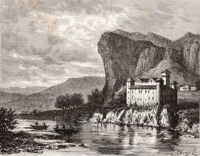 Château de la Caze in Lozère - incisione in “La France illustrée: geografia, storia, amministrazione statistica” di V.A. Malt-Brown. 1884 da French School