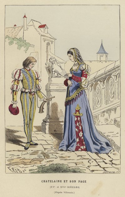 Castellana e il suo paggio, XV o XVI secolo da French School