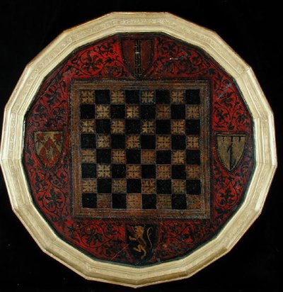 Scacchiera con quattro stemmi, c.1400-30 da French School