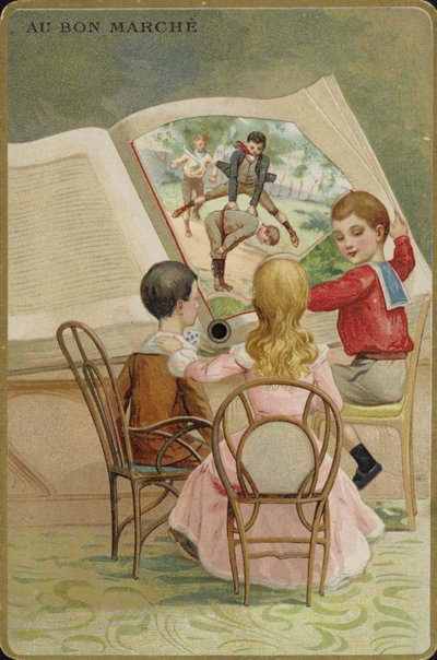 Bambini che leggono un libro sovradimensionato da French School