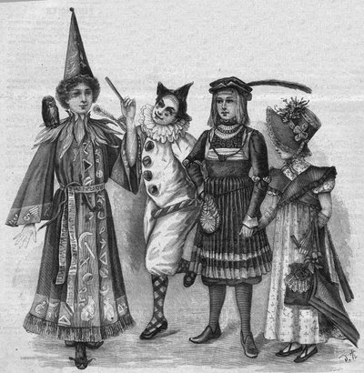 Abbigliamento per bambini: costumi da strega, clown, paggio e 