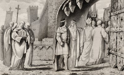 Chilperico I (539-84) in una processione religiosa, da 