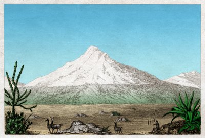 Vulcano Chimborazo (incisione, ca. 1840) da French School
