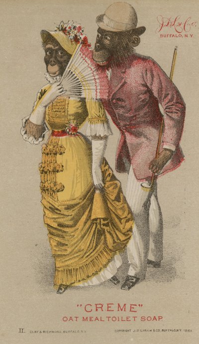 Scimpanzé in abiti alla moda da French School