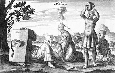 Mendicanti cinesi che eseguono atti di autolesionismo, 1664 da French School