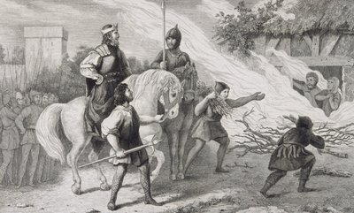 Clotario I (497-561) brucia il figlio ribelle e la famiglia, da 