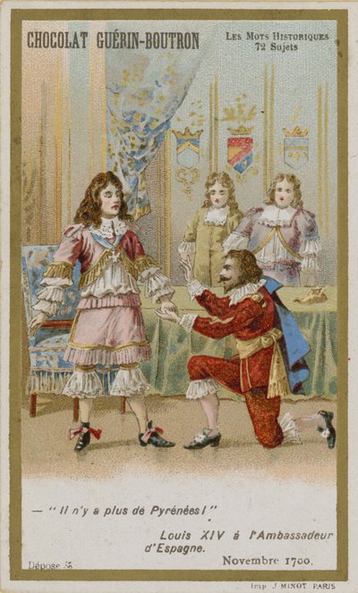 Carta commerciale Chocolat Guerin-Boutron, serie Parole Storiche da French School
