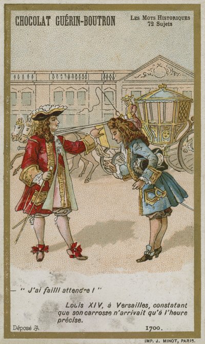 Carta commerciale Chocolat Guerin-Boutron, serie Parole Storiche da French School