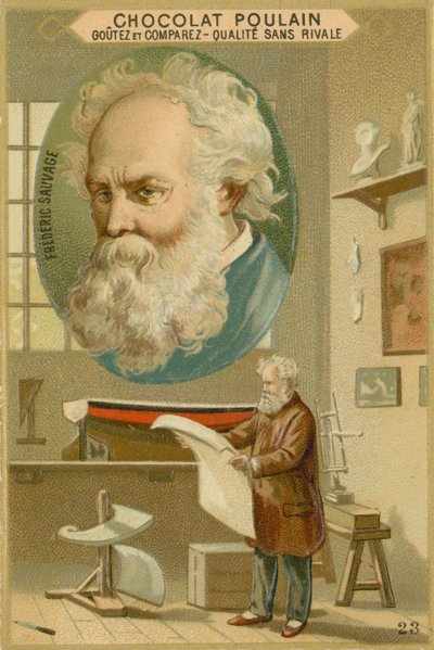 Carta commerciale di Chocolat Poulain, Frederic Sauvage da French School
