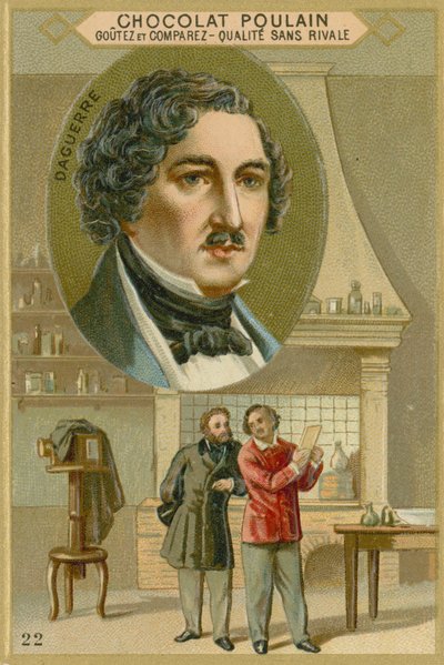 Carta commerciale di Chocolat Poulain, Louis Daguerre da French School