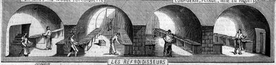 Fabbricazione del cioccolato: refrigeratori. Fabbrica di M. Masson, Parigi da French School