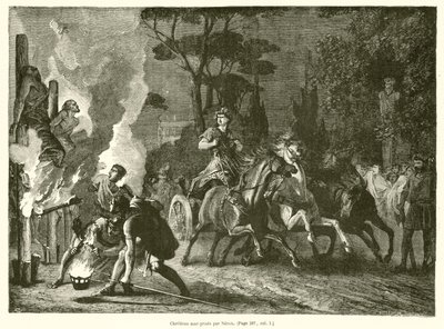 Cristiani sposati da Nerone (incisione) da French School