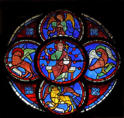 Cristo - con i Quattro Sacri Animali degli Evangelisti da French School